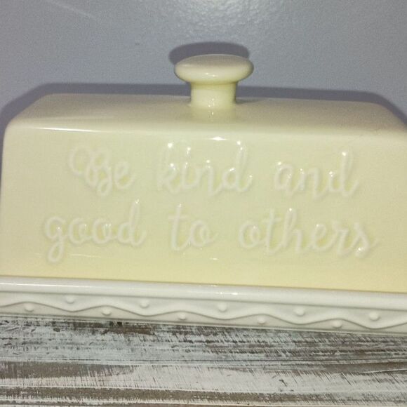 MARY & MARTHA:  Kind and Good Butter Dish "Be Kind & Good to Others" - Picture 2 of 7